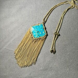 Gold and Turquoise Pendant Necklace